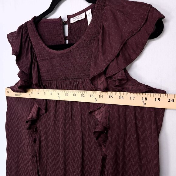 Anthropologie Meadow Rue Blouse Women Size 10 Ruffle Texture Top Romantic Modern - Picture 9 of 12